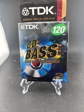 Sealed TDK CD Bass 120 Blank Audio Cassette Tapes 2 Pack Type I Heavy Bass